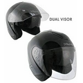 Hawk Black Dual Visor Open Face Motorcycle Helmet